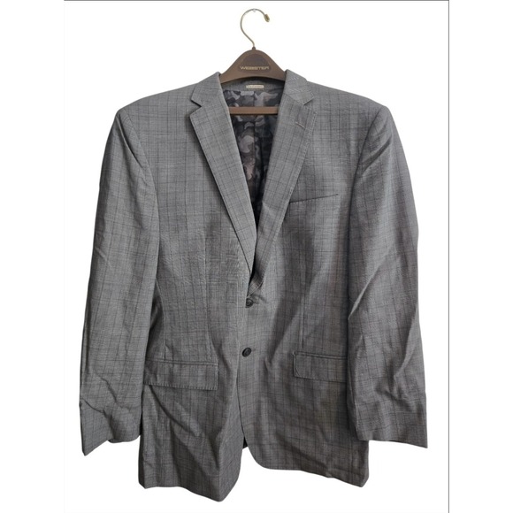 Joseph Abboud Other - JOE Joseph Abboud Blazer Mens 44R Gray Plaid Super 120s Wool Slim Fit Camo...